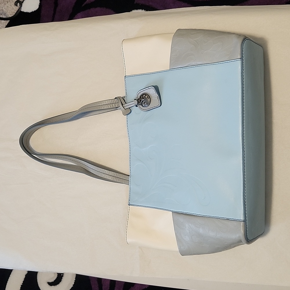 Women's Jim Shore Gracie Embossed Leather Tote Color Block